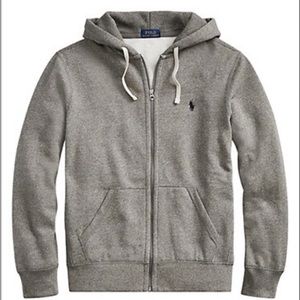 *NWT - POLO RALPH LAUREN Mens Full-Zip Fleece Hoodie Sweatshirt - Gray : large